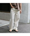Rouge vif la cle 【RED CARD/レッドカード】Dakota ルーズストレートデニム ルージュ・ヴィフ ラクレ パンツ ジーンズ・デニムパンツ ホワイト【送料無料】