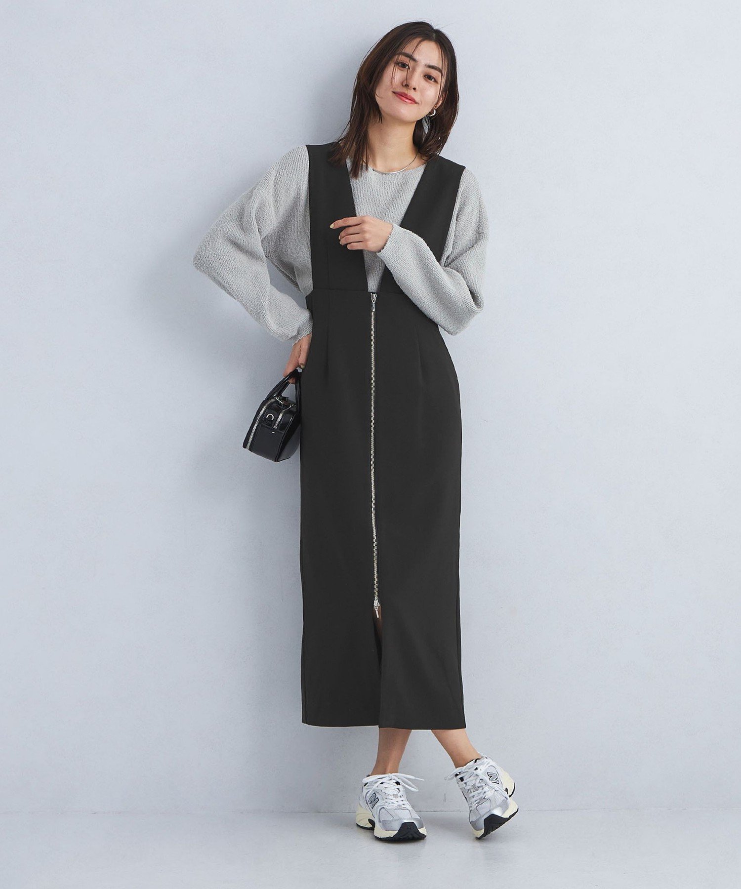 【SALE/30%OFF】UNITED ARROWS green label relaxing ニット プルオーバー * ジャンパースカート セット ワンピース ユナイテッドアローズ アウトレット ワンピース・ドレス ジャンパースカート グレー ホワイト【送料無料】