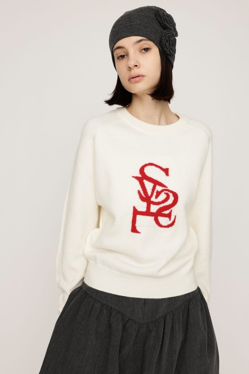 SLY LOGO JQ KNIT トップス スライ トップス ニット レッド グレー ネイビー【送料無料】のサムネイル