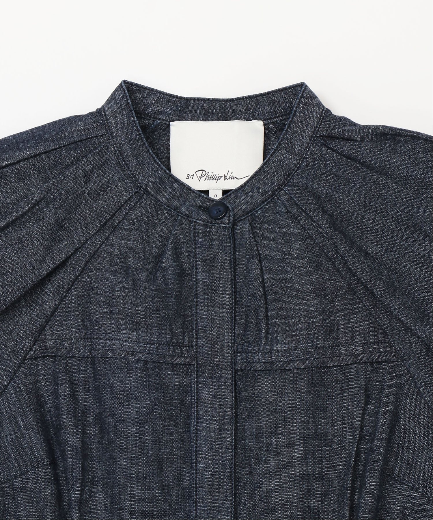 3.1 Phillip Lim (W)シャンブレー パフスリーブ ドレス スリーワン フィリップ リム ワンピース・ドレス ワンピース ネイビー【送料無料】