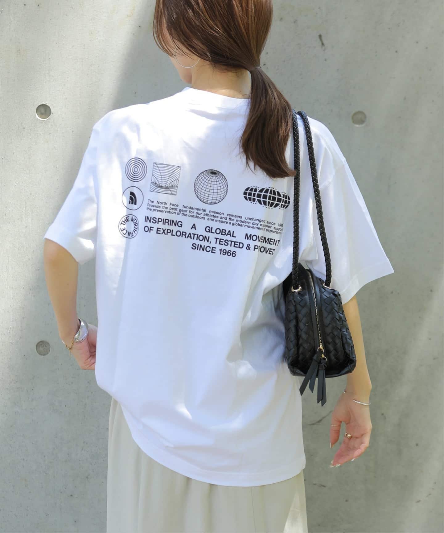 JOURNAL STANDARD relume 《WEB限定》S/S FD Globe Grid Cotton:Tシャツ ジャーナル スタンダード レリューム トップス カットソー・Tシャツ ホワイト ブラック グレー ネイビー