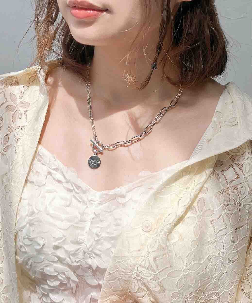 AS KNOW AS plus AS KNOW AS plusロゴプレート チェーンネックレス アズノゥアズプラス アクセサリー・腕時計 ネックレス