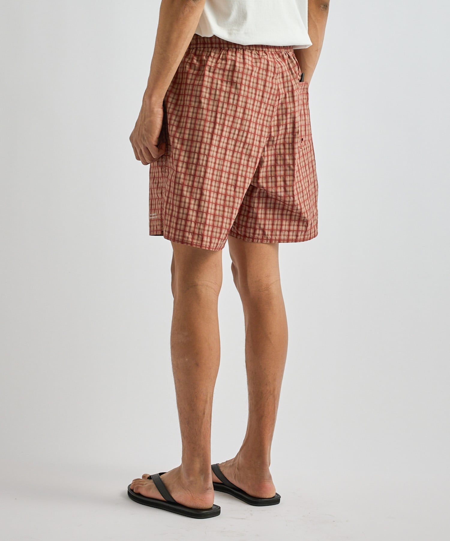 Timothy Check Swim Short サタデーズ ニューヨークシティ パンツ その他のパンツ ブラウン グリーン