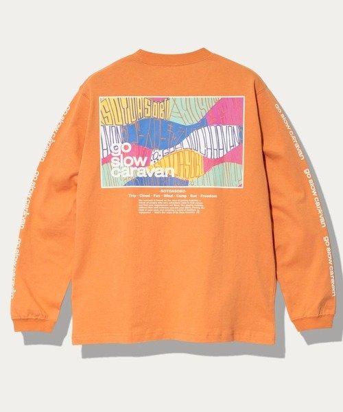 楽天市場】長袖（カラーオレンジ・柄プリント）（Tシャツ・カットソー