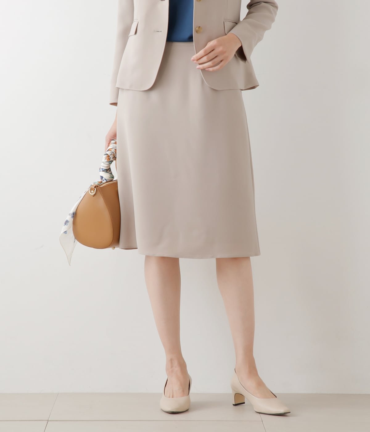 【SALE／63%OFF】NEWYORKER WOMEN L-SIZE 【L】【ウォッシャブル】ウォッシャブルWジョーゼット セミフレアスカート ニューヨーカー エルサイズ スカート その他のスカート ベージュ【送料無料】