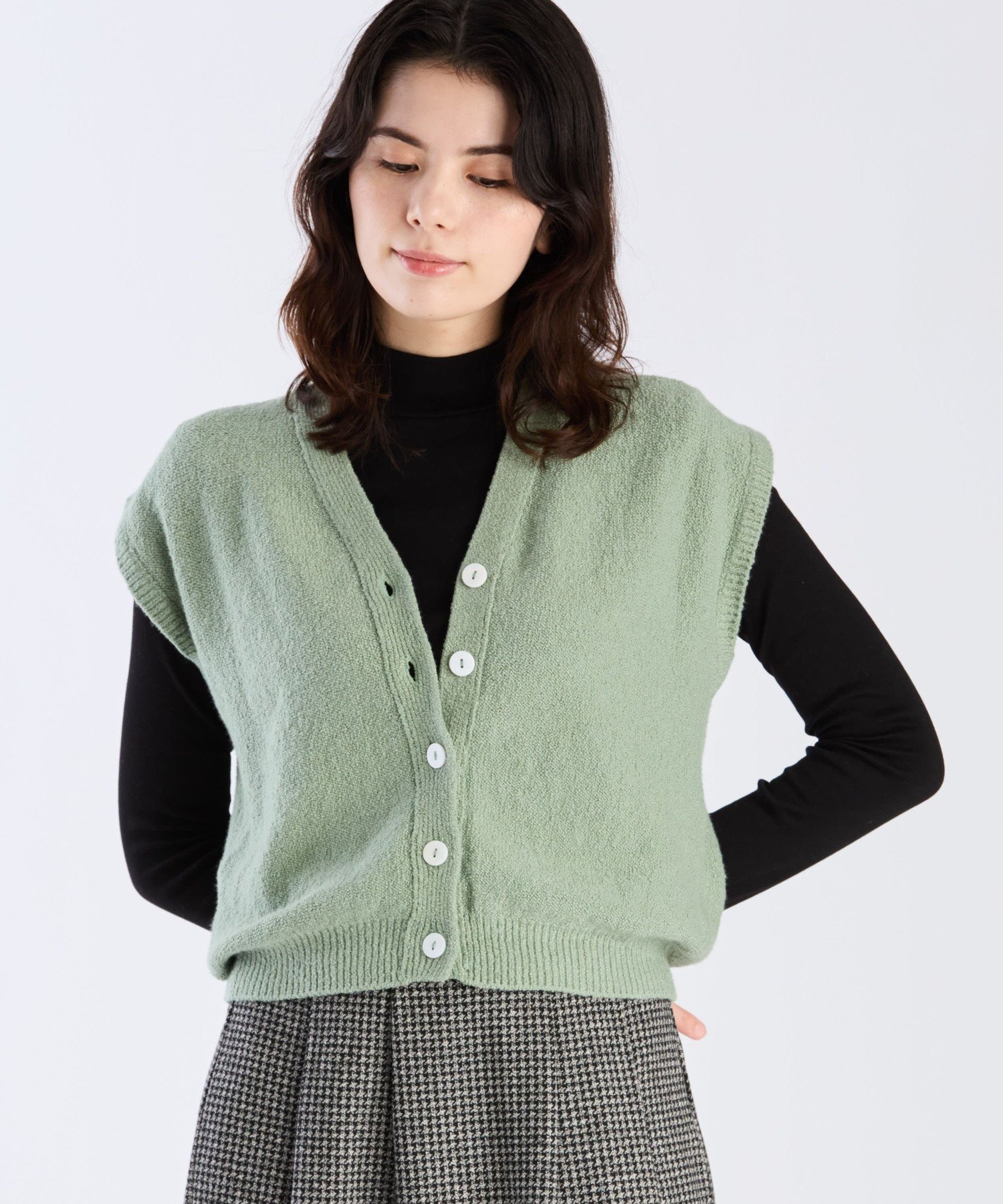 LU49 GILET ジレ アニエスベー トップス シャツ・ブラウス カーキグリーン