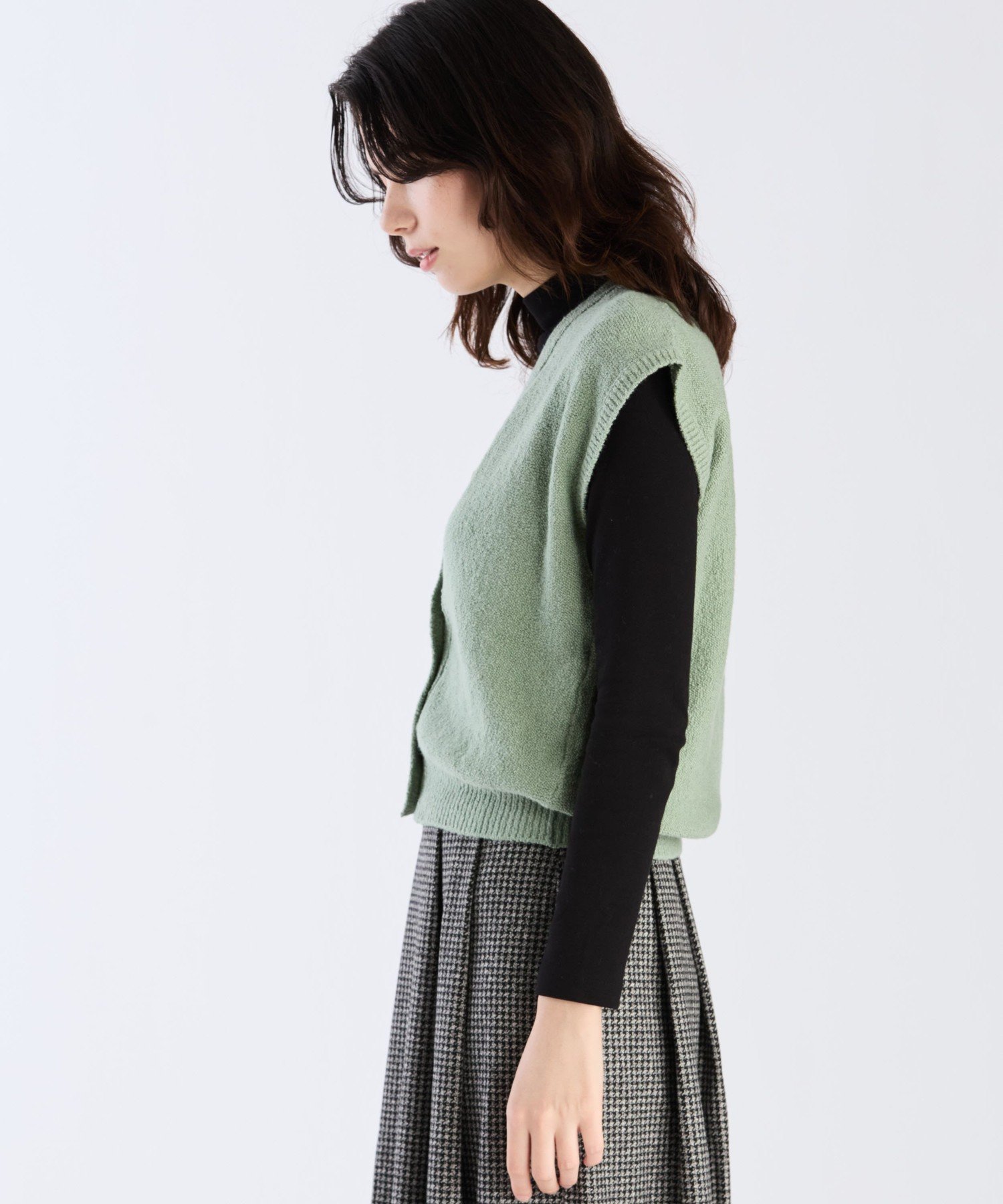 LU49 GILET ジレ アニエスベー トップス シャツ・ブラウス カーキグリーン