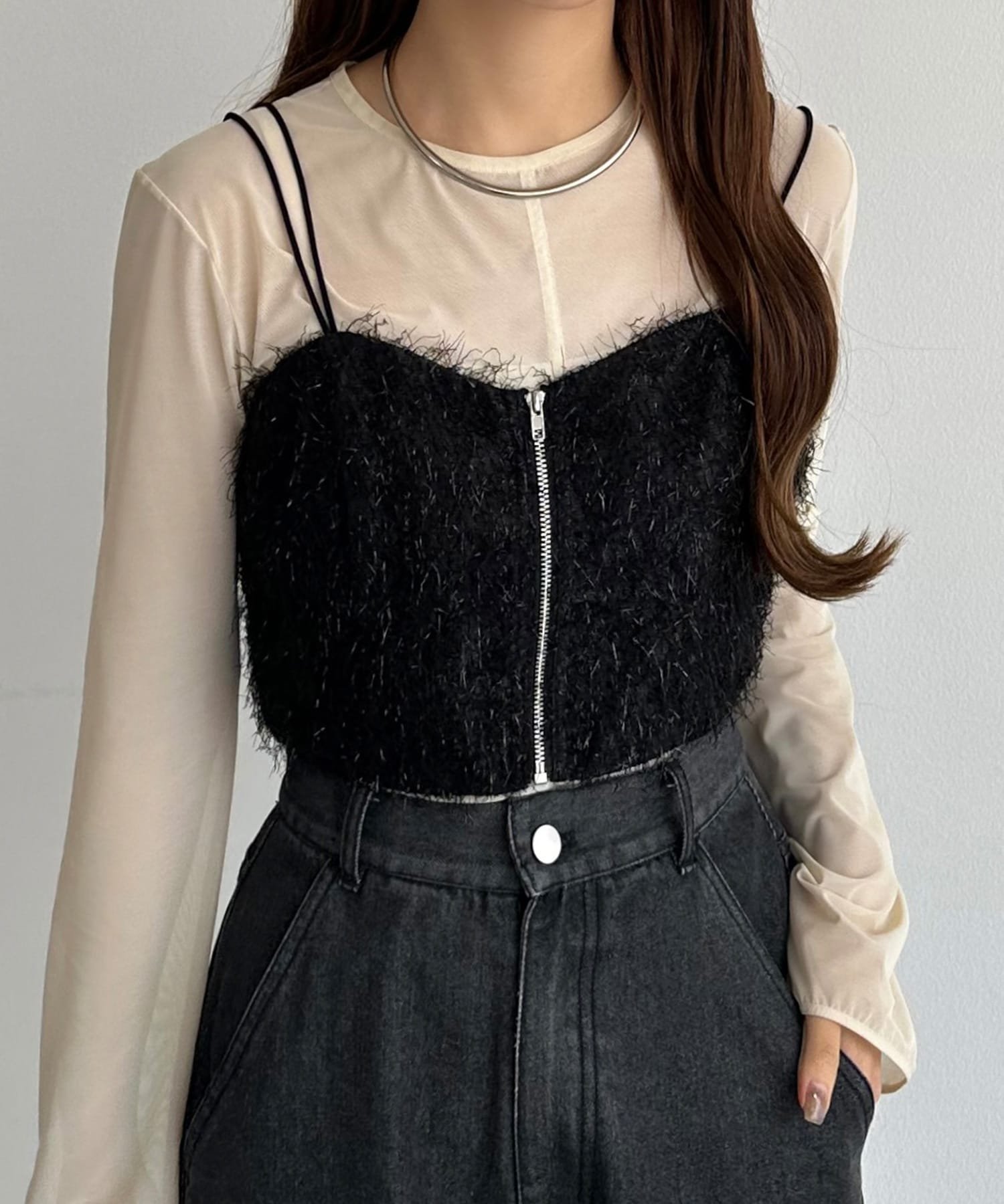 【SALE／47%OFF】JUNOAH callautia ショートビスチェ ジュノア トップス ノースリーブ・タンクトップ ..