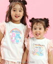 【SALE/20%OFF】SLAP SLIP 【ケアベア*SLAP SLIP】イラストプリントサイド切り替え袖フリルTシャツ(80~130cm) ベベ オンライ...