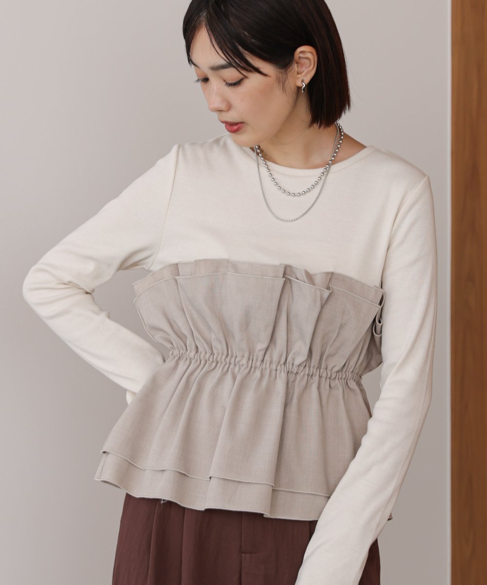 Bou Jeloud 【WEB限定】ビスチェ風レイヤードプルオーバー バブ / ブージュルード トップス カットソー..