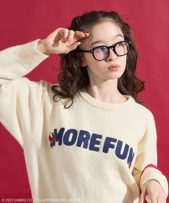 FREAK'S STORE 「HELLO KITTY」 サガラ刺繍 ロゴ ニット 25AW フリークスストア トップス ニット ネイビー レッド ホワイト【送料無料】のサムネイル