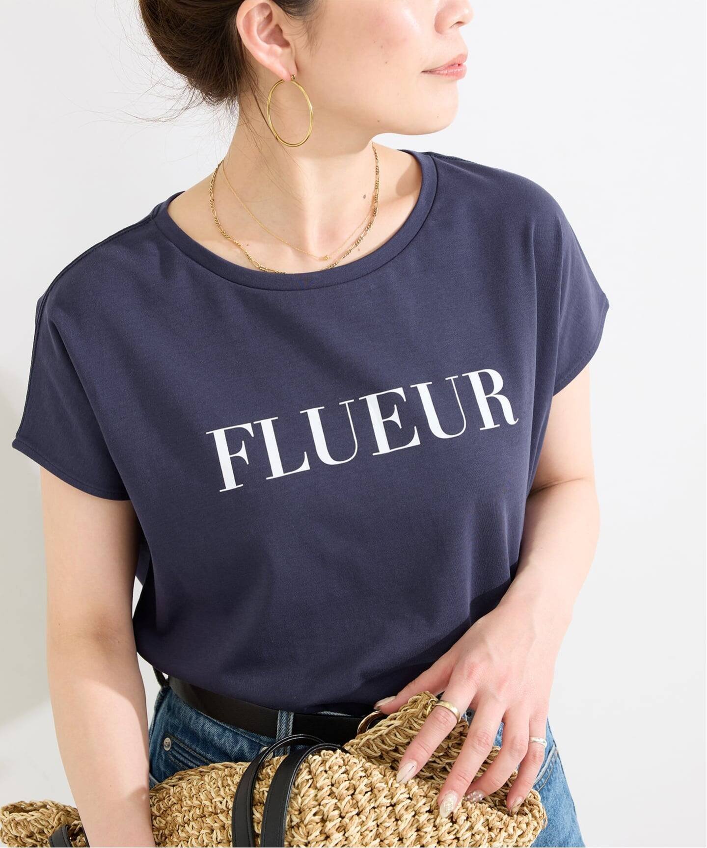 ウォッシャブル / 接触冷感 / スムースフレンチスリーブTEE ベーセーストック トップス カットソー・Tシャツ ブラウン ネイビー ホワイト イエロー