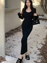 【SALE/20%OFF】Zoe Jenko Uネック リブニットロングワンピース 10372 ゾエ ジェンコ ワンピース・ドレス ワンピース ブラウン ブラッ...