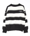 NOWLE NOWLE/(M)【NOWLE】ハンドステッチ ボーダー プルオーバー ニット チェルカ トップス ニット ブラック【送料無料】