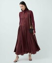 Chaos サンディングシルクワンピース カオス ワンピース・ドレス ワンピース パープル ワインレッド ネイビー ピンク ブラック ブルー ブラウン ベージュ ホワイト グリーン【送料無料】