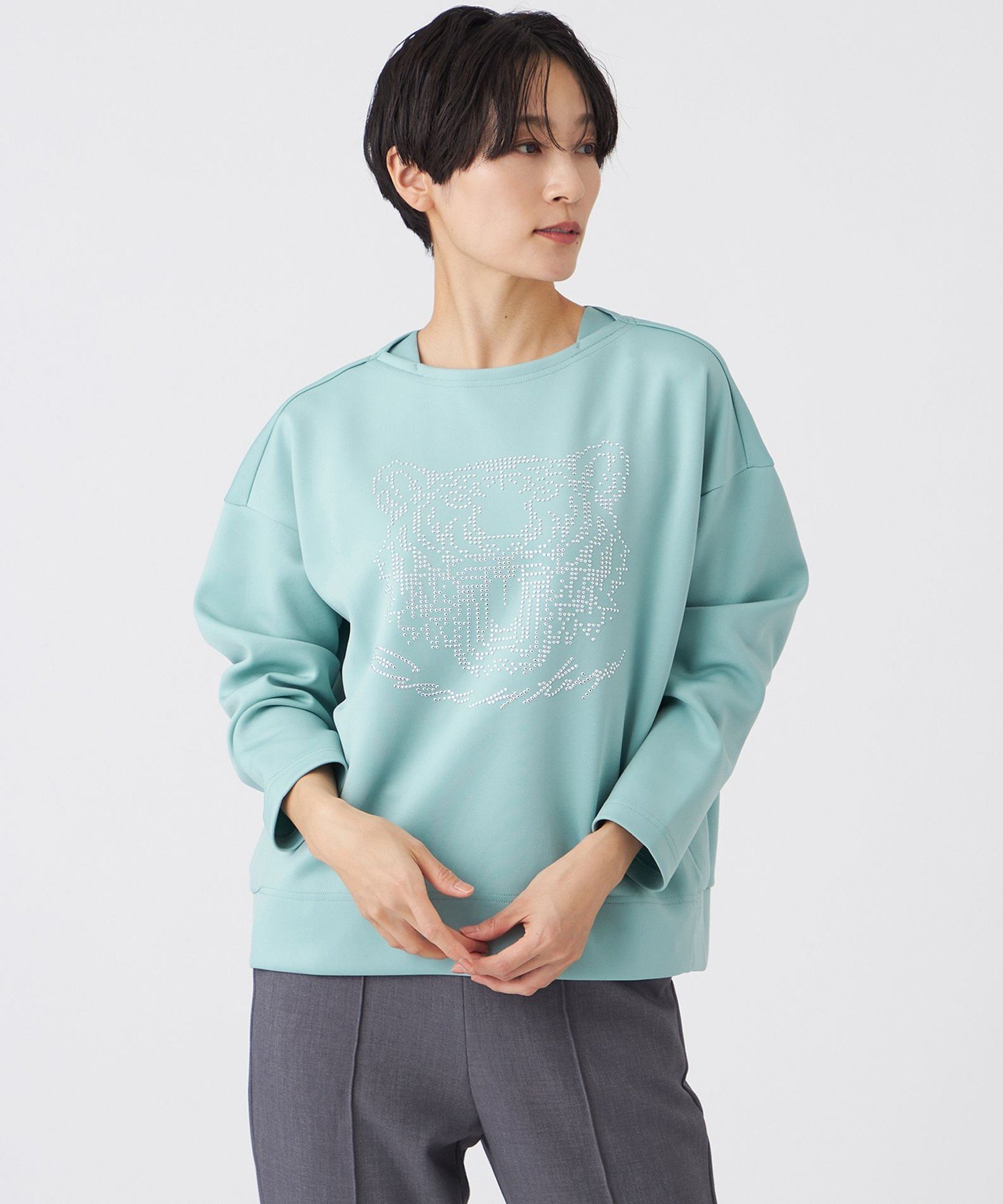 EVEX by KRIZIA 【L】【ウォッシャブル】ホットフィットダンボールニットプルオーバー サンヨー エルサイズ トップス カットソー・Tシャツ ホワイト...