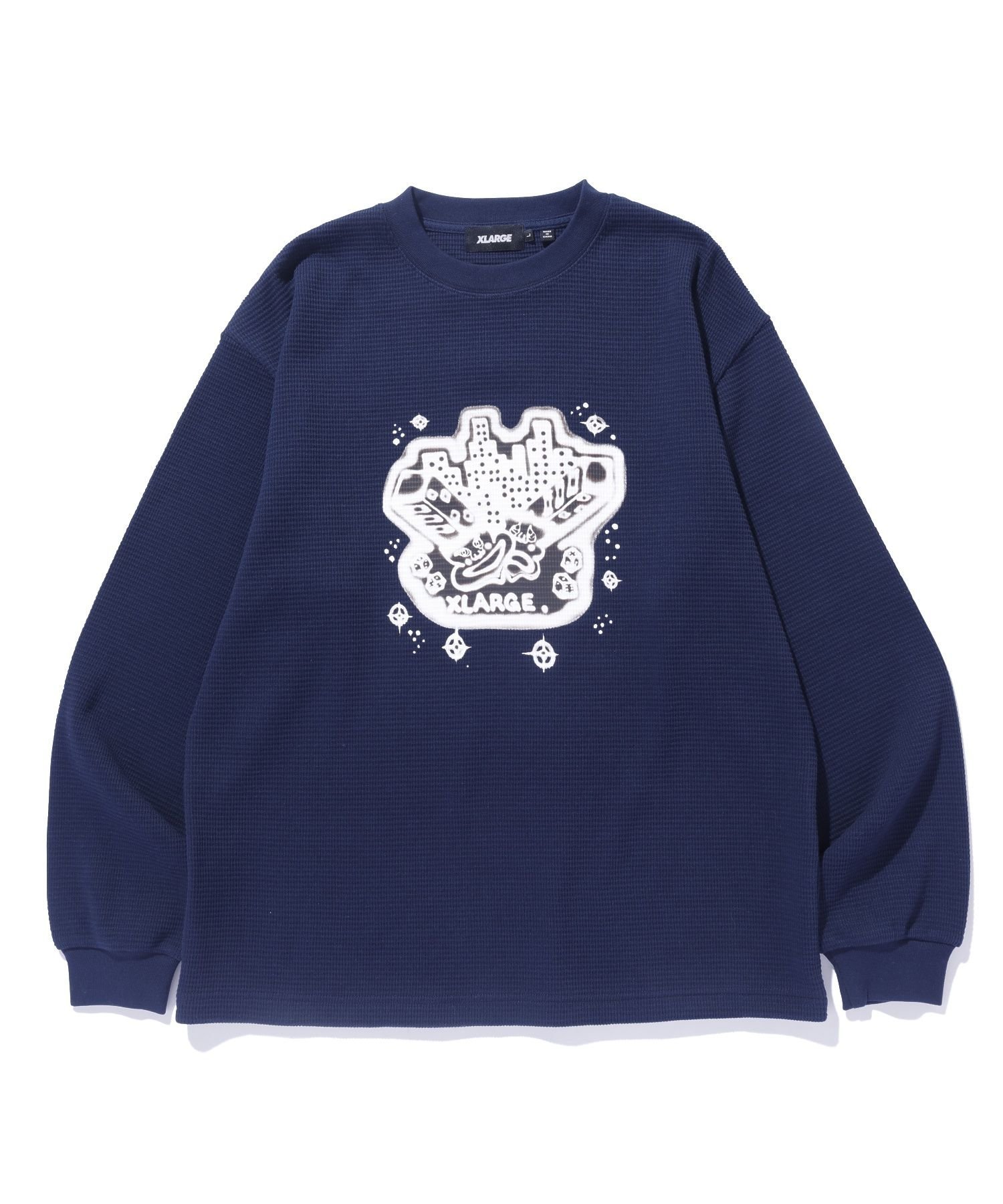 LAUGH NOW CRY LATER THERMAL L/S TOP エクストララージ トップス カットソー・Tシャツ ブラック ネイビー ベージュ