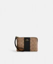 【SALE/62%OFF】COACH OUTLET 【公式】コーナー ジップ リストレット・シグネチャー キャンバス・ストライプ コーチ アウトレット 財布・ポ...