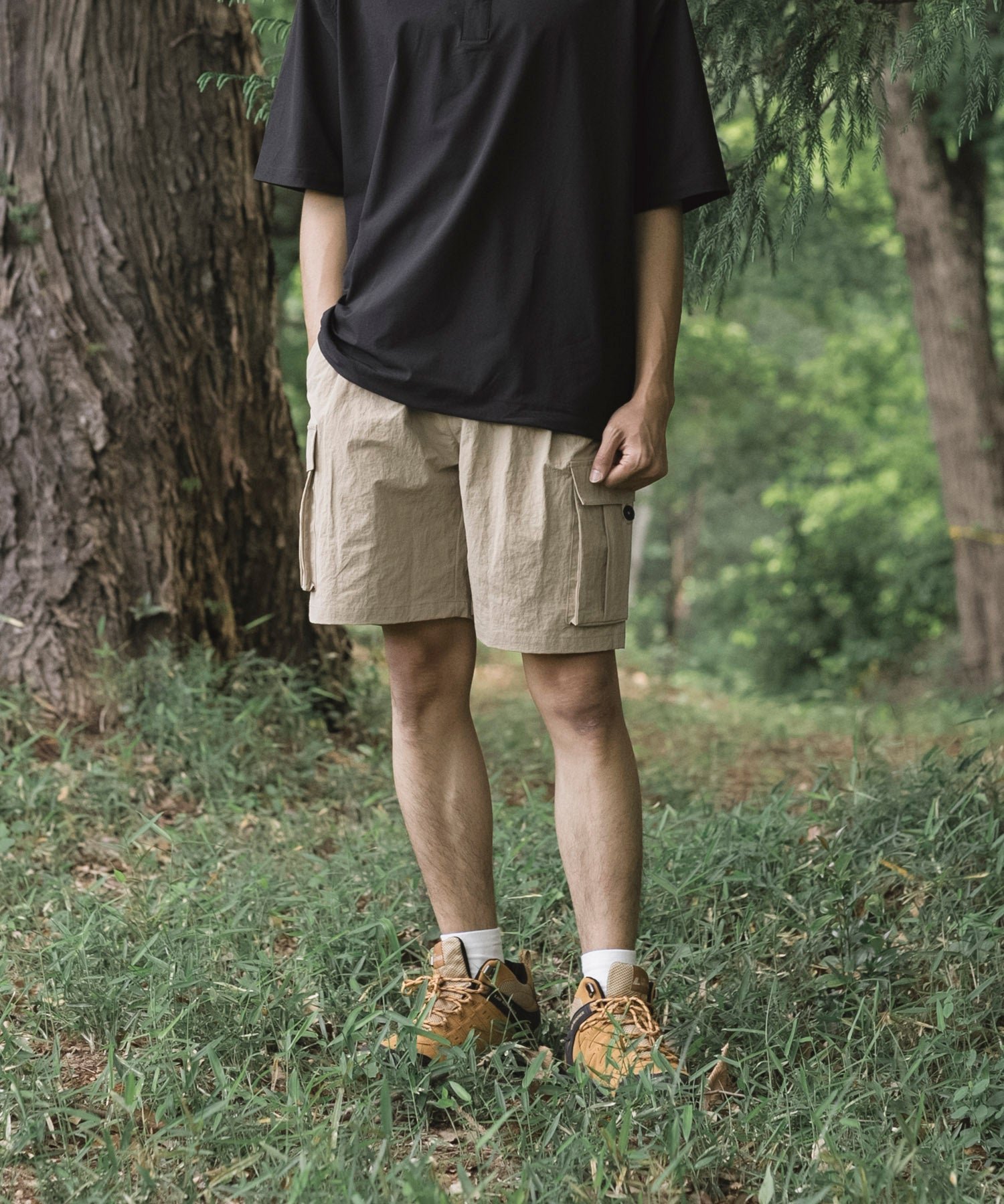 S'more Pocket short pants アイモハ パンツ その他のパンツ ブラック カーキグリーン ベージュ
