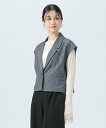 【SALE/60%OFF】BEAMS HEART WOMEN ピンストライプ テーラード ジレ ビームス ハート トップス ベスト・ジレ ネイビー