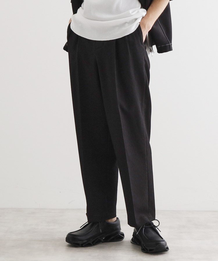 tk.TAKEO KIKUCHI 【セットアップ対応】テッククレープルーズテーパードパンツ ティーケータケオキクチ パンツ その他のパンツ ブラウン ベージュ グレー ブラック
