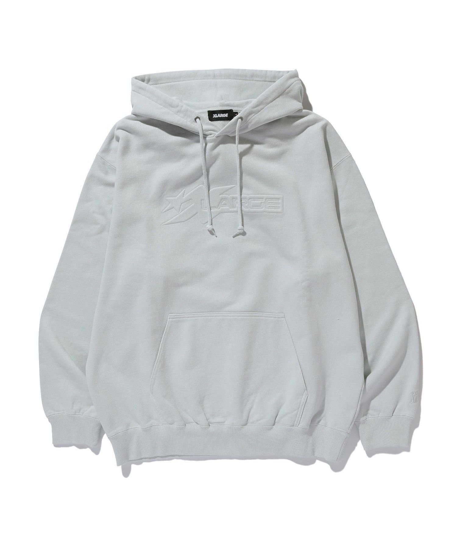 XLARGE EMBOSSED LOGO HOODED SWEATSHIRT エクストララージ トップス パーカー・フーディー グレー ブラック ネイビー【送料無料】