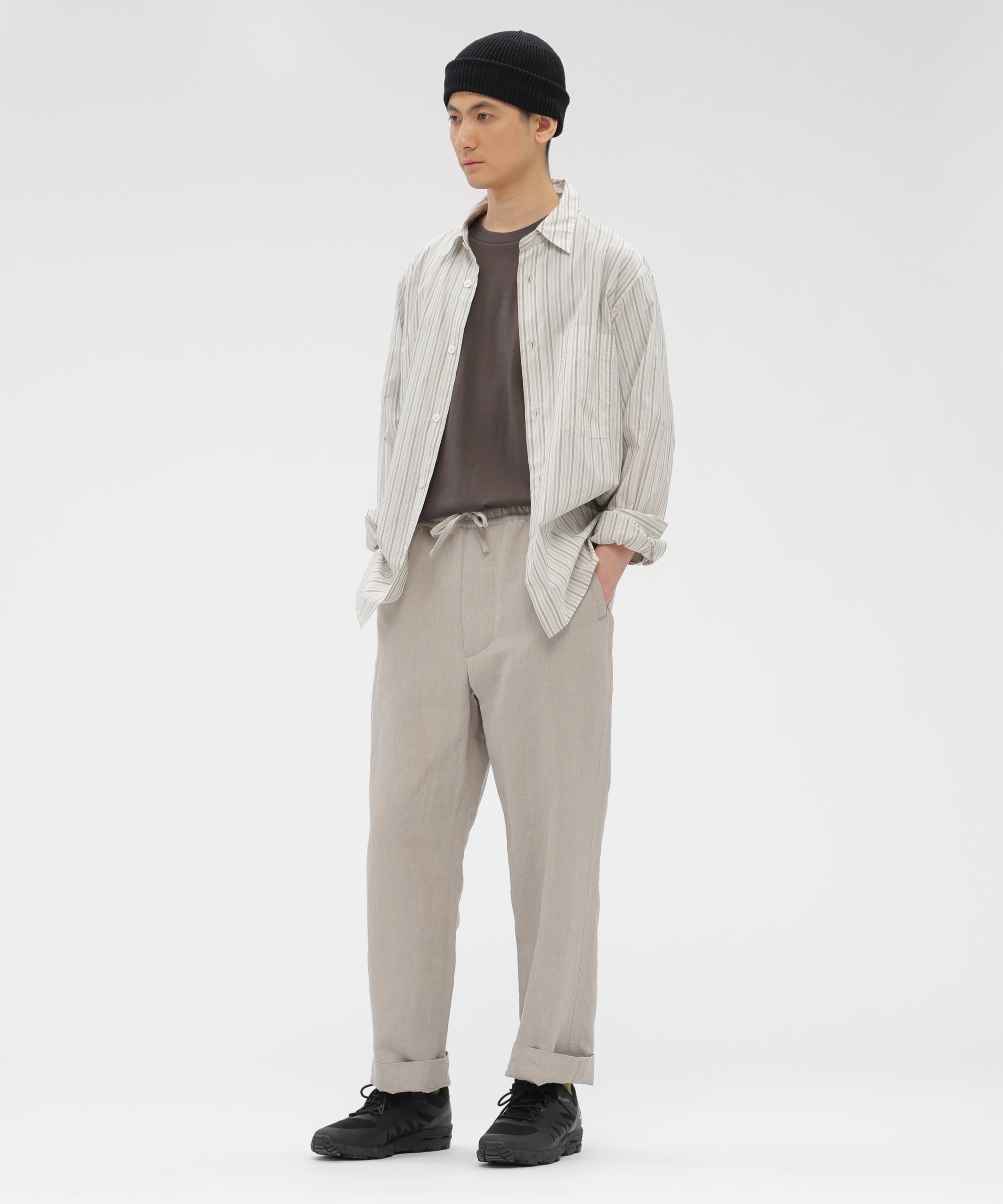 MARGARET HOWELL COTTON SILK STRIPE SHIRT マーガレット・ハウエル トップス シャツ・ブラウス ホワイト