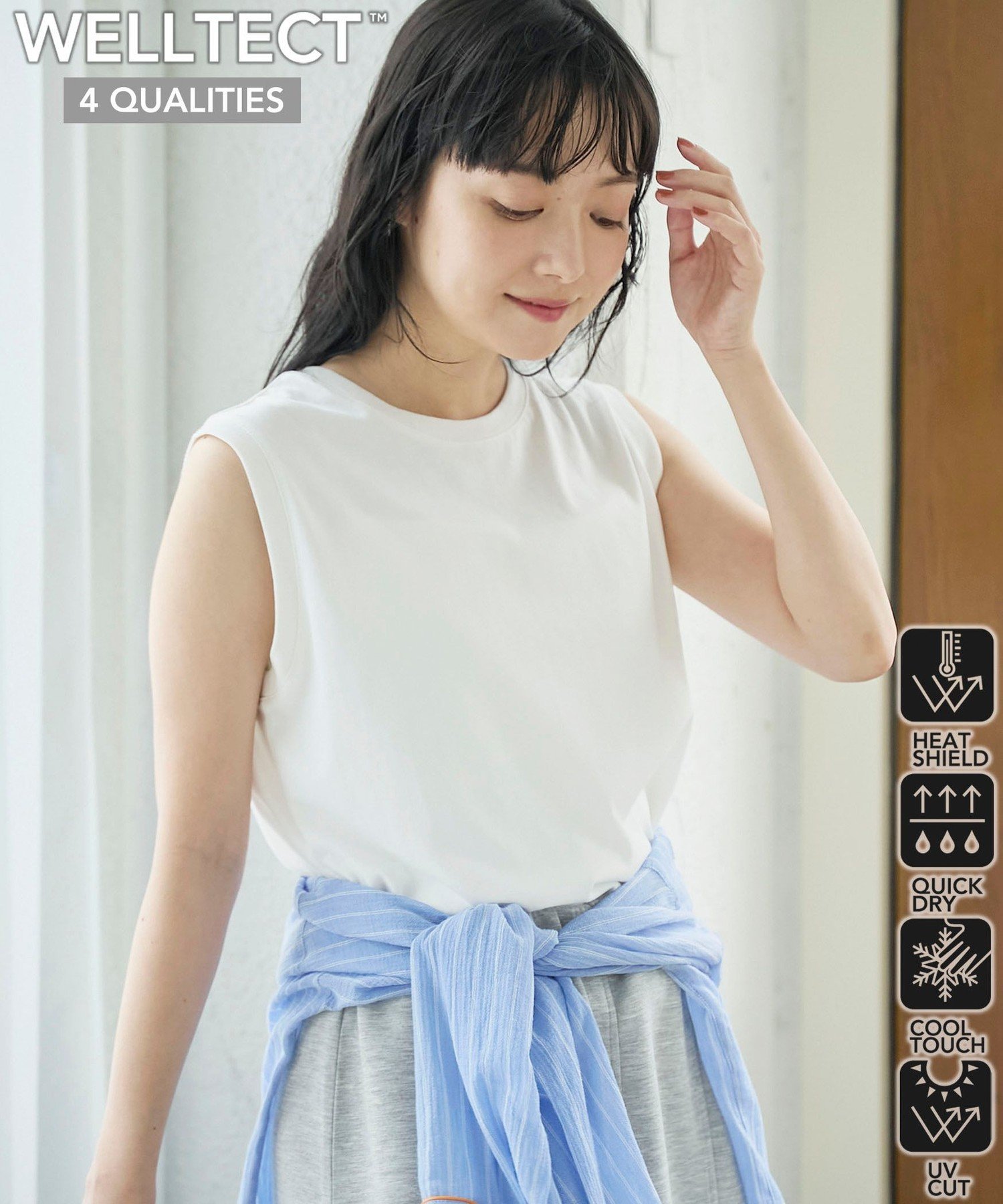 【SALE／10%OFF】coen 【UVカット/接触冷感】WELLTECT(ウェルテクト)USA コットン ...