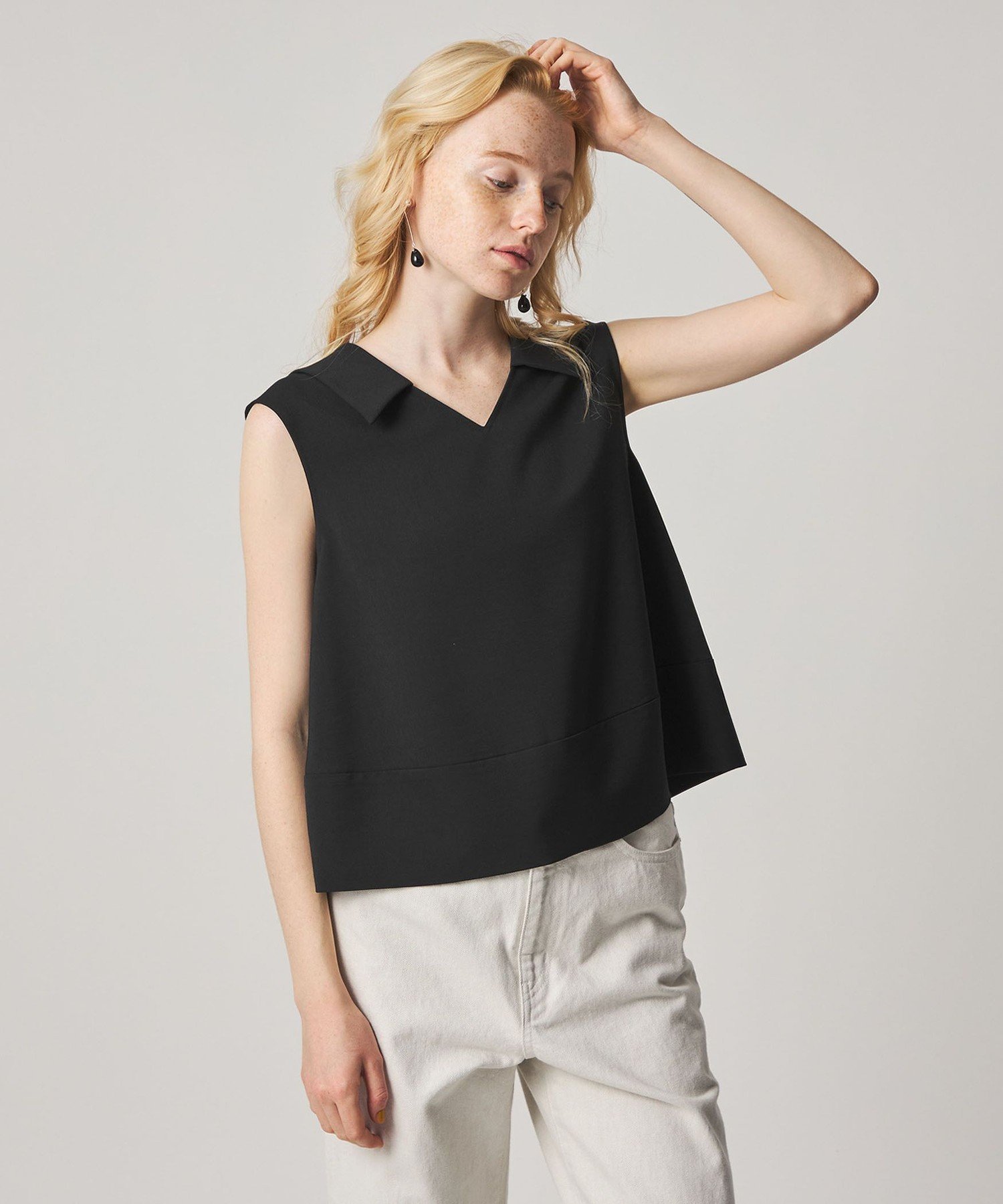 Steven Alan ＜Steven Alan＞フレア ノースリーブ プルオーバー ビューティー＆ユース ユナイテッドアローズ トップス シャツ・ブラウス ブラック