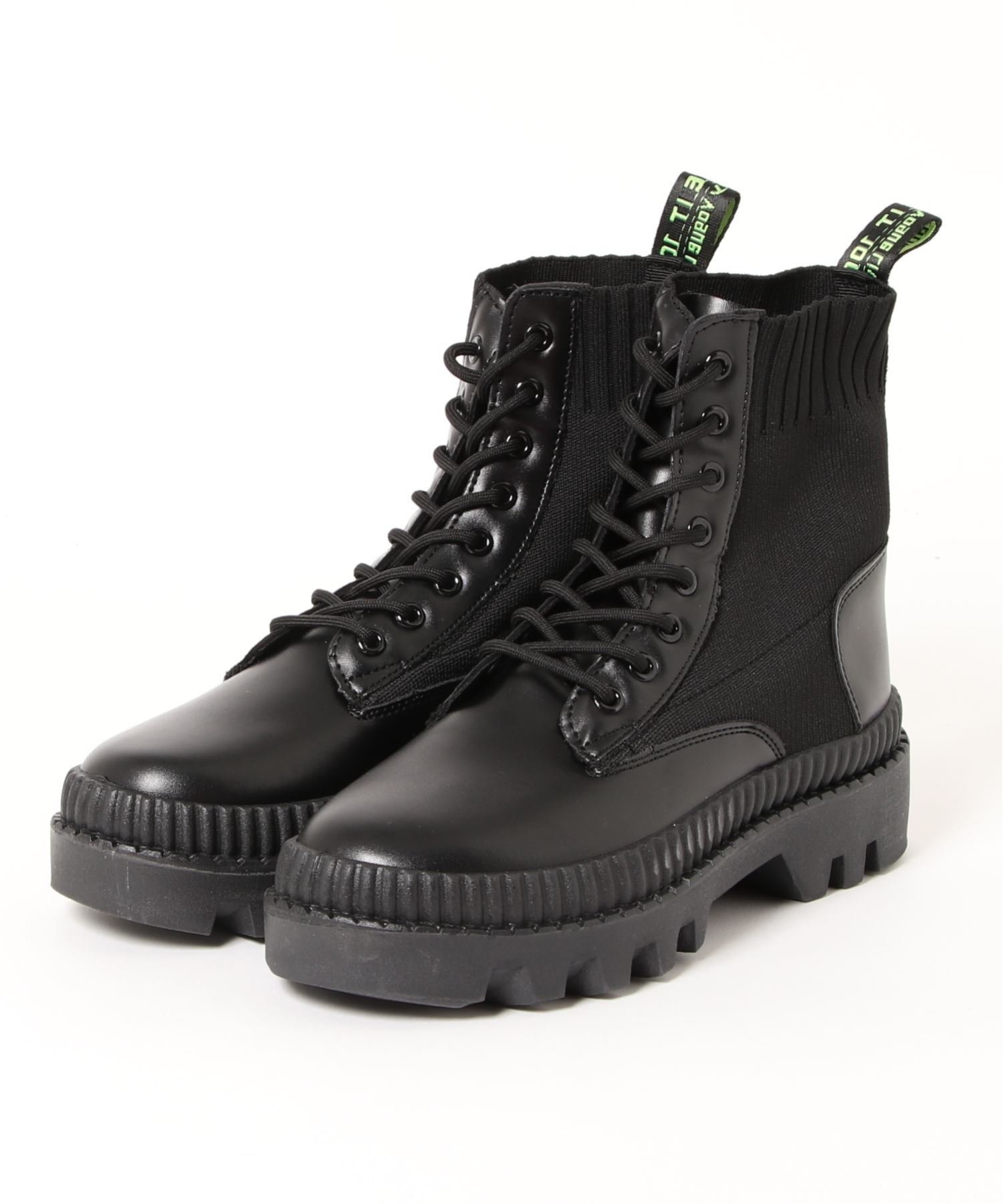 【SALE／20%OFF】aimoha MENS aimoha MENS/(M)レースアップ厚底ブーツ アイモハ シューズ・靴 ブーツ ブラック