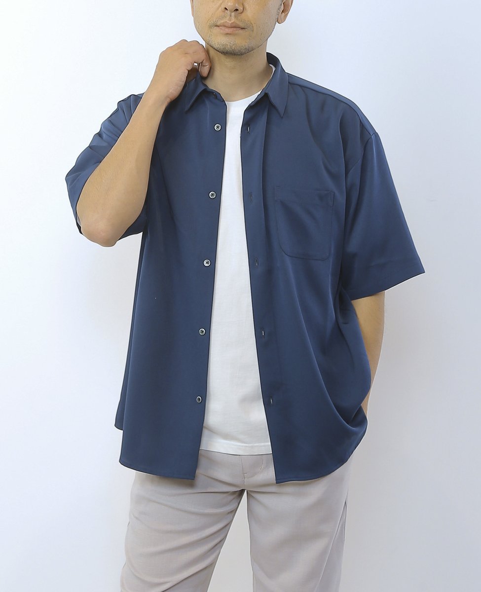 MEN'S MELROSE 【MASTER FRAME/マスターフレーム】トロミレギュラーカラー半袖シャツ メンズメルローズ..