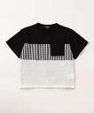 【SALE/28%OFF】COMME CA ISM ギンガムチェック使い 切替え半袖Tシャツ コムサイズム トップス カットソー・Tシャツ ブラック