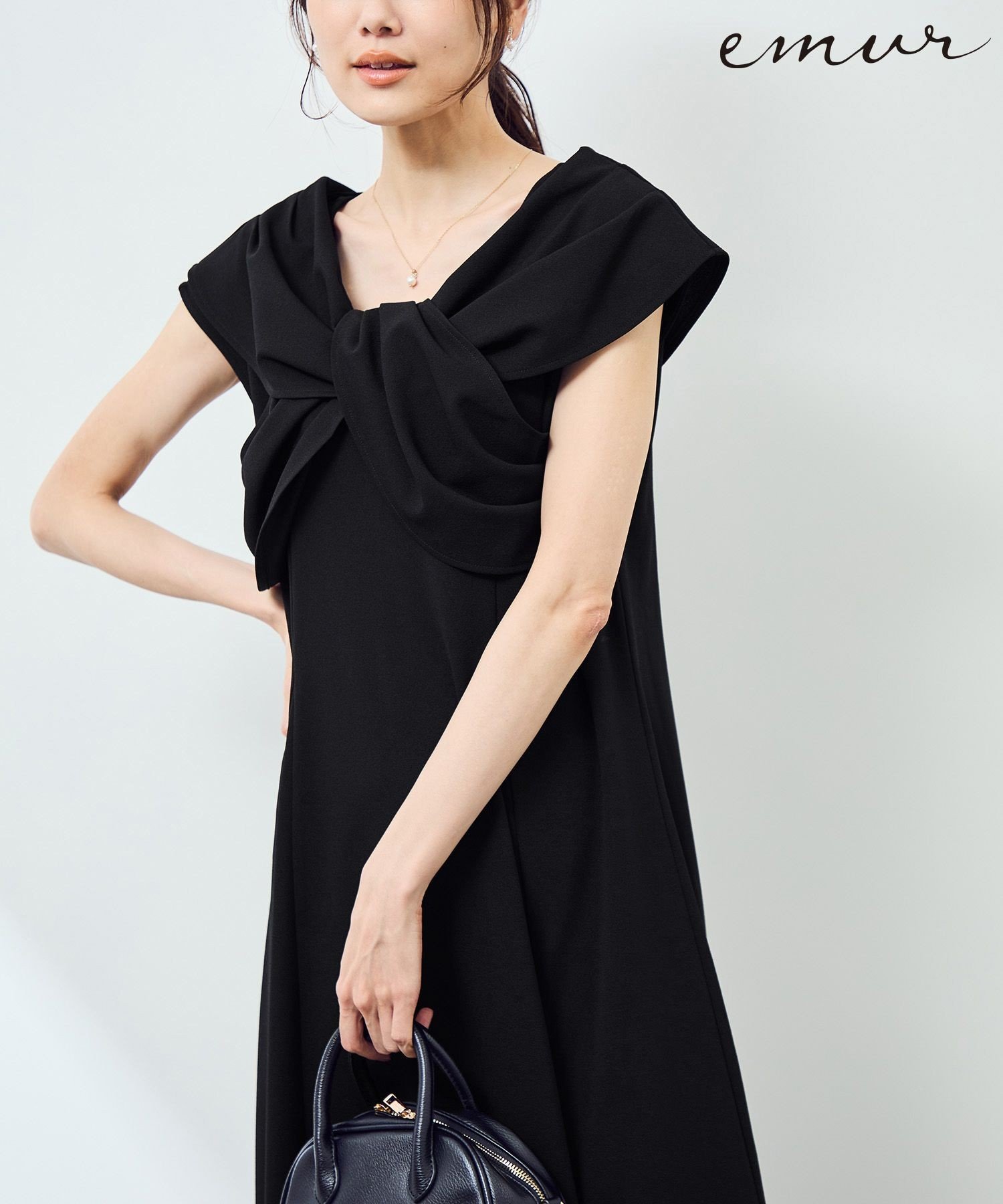 ROPE' PICNIC 【emur/エミュール】ドレープデザインワンピース ロペピクニック ワンピース・ドレス ワンピース ネイビー【送料無料】