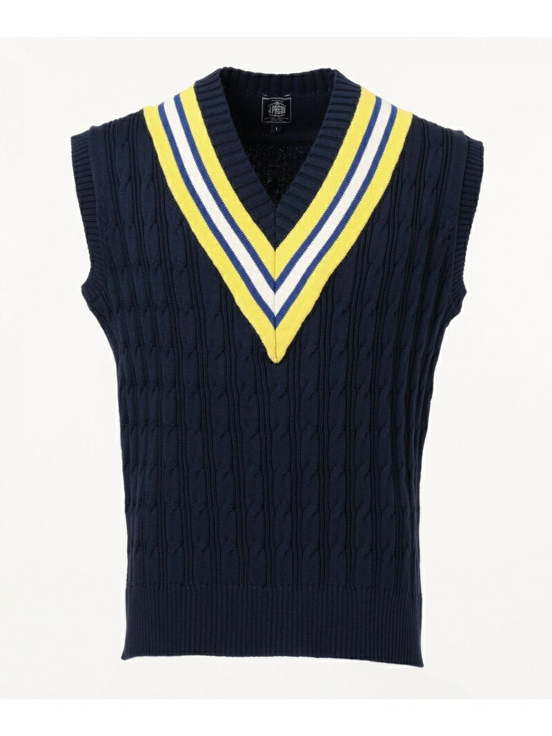 J. Press Cable Cricket Vest KROVKM0022: Navy