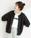 B.C STOCK 《追加6》【WEB+一部店舗限定】 ポコポコヤーンミックス2WAYカーディガン ベーセーストック トップス カーディガン ブラック イエロー【送料無料】