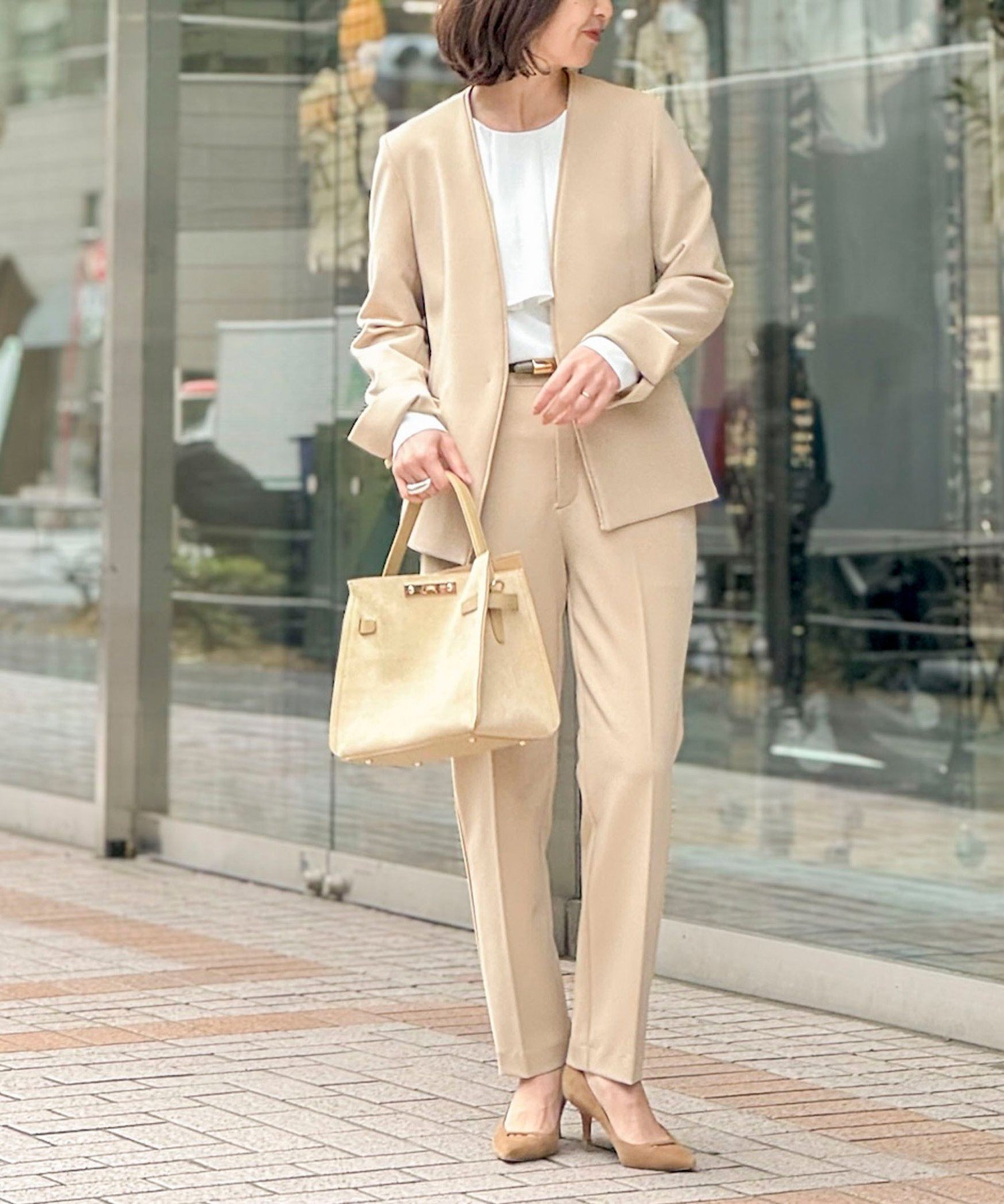 【SALE／30%OFF】NOLLEY'S sophi 《セットアップ対応》ウォッシャブルWクロス2WAYストレッチテーパードパンツ ノーリーズ パンツ その他のパンツ ネイビー ベージュ【送料無料】