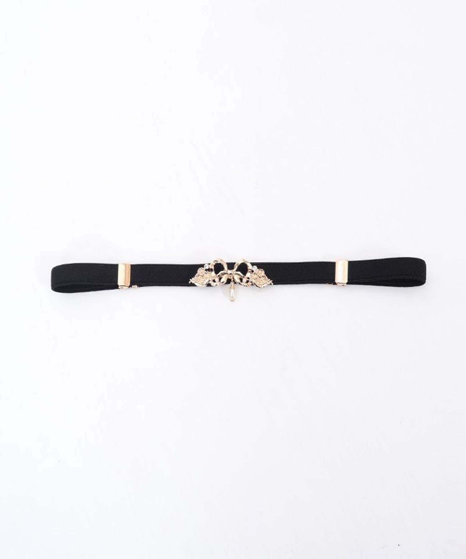 axes femme リボンモチーフ細ゴムベルト アクシーズファム ファッション雑貨 ベルト シルバー ゴールドの商品画像 3