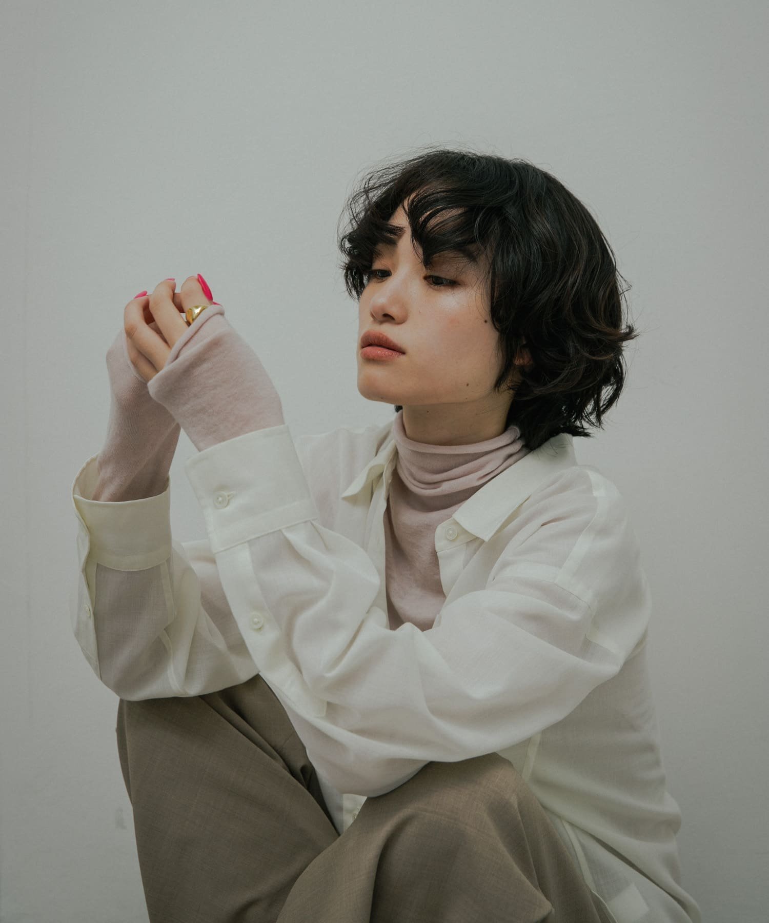 Soft Wool Turtle Knit アーバンリサーチドアーズ トップス ニット ピンク グレー ホワイト