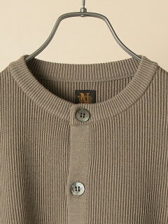 Hard Twist Wool Crewncek Cardigan 116-45-0215: Beige Hard Twist Wool Crewncek Cardigan 116-45-0215: Beige