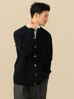 Hard Twist Wool Crewncek Cardigan 116-45-0215: Navy Hard Twist Wool Crewncek Cardigan 116-45-0215: Navy
