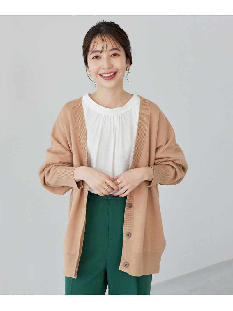 ViS ゆったり羽織れる,ビッグシルエットカーディガン ビス トップス カーディガン ベージュ ブラック ブラウン【送料無料】のサムネイル
