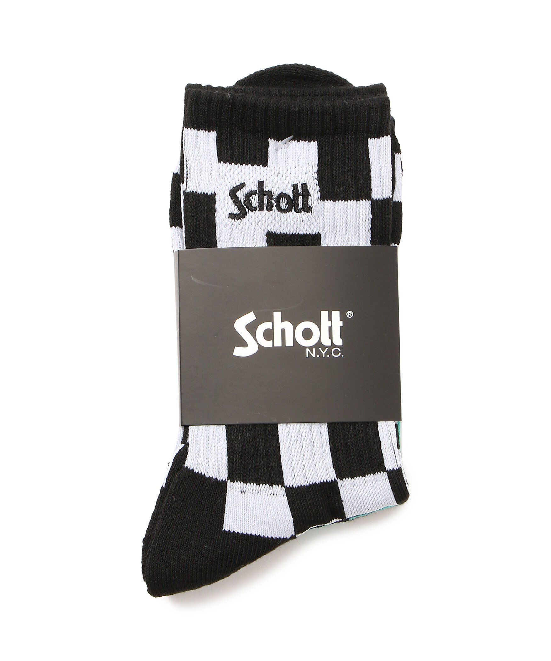 【SALE／50%OFF】Schott CHECKER SOCKS/チェッカーソックス ショット 靴下・レッグウェア 靴下