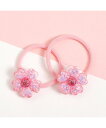apres les cours お花ラメミニヘアゴム2個セット エフオーオンラインストア ヘアアクセサリー カチューシャ・ヘアバンド ブルー ピンク