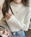 【SALE/35%OFF】miniministore 裏起毛 プチハイネックニットトップス厚手 ミニミニストア トップス ニット ブラック ベージュ ホワイト ...