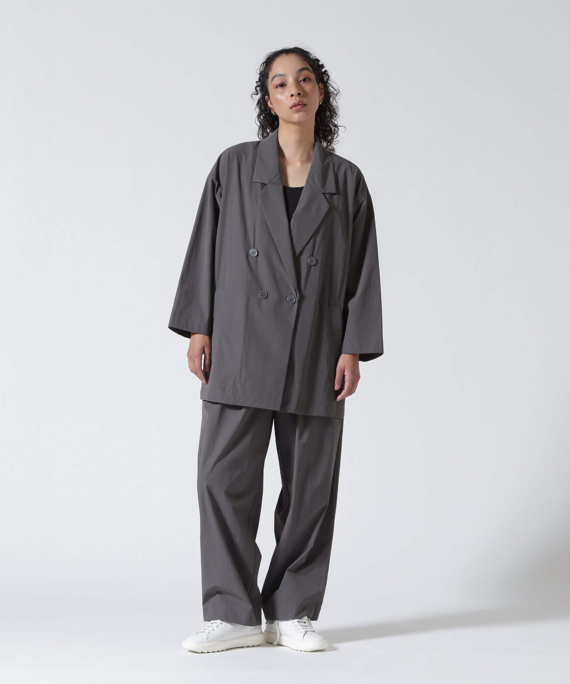 DROIT BELLO(ドロイトベロ)ナイロンストレッチパンツ ビーセカンド パンツ その他のパンツ ブラック グレー