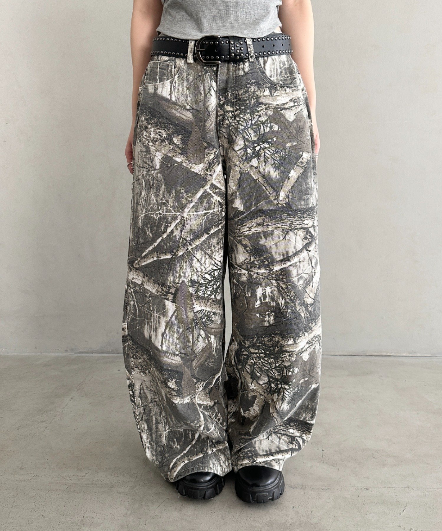 古着 リアルツリー ワイドパンツ イージーパンツ ツリカモ ストリート Camphor wood パンツ wide baggy real tree painter trousers / ワイド