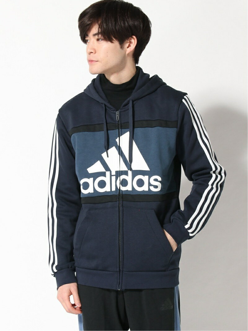 【SALE／60%OFF】adidas Sports Performance エッセンシャルズ カラーブロック ロゴ パーカー [Essentials Colorblock Logo Hoodie] アディダス アディダス カットソー パーカー ブラック ネイビー レッド