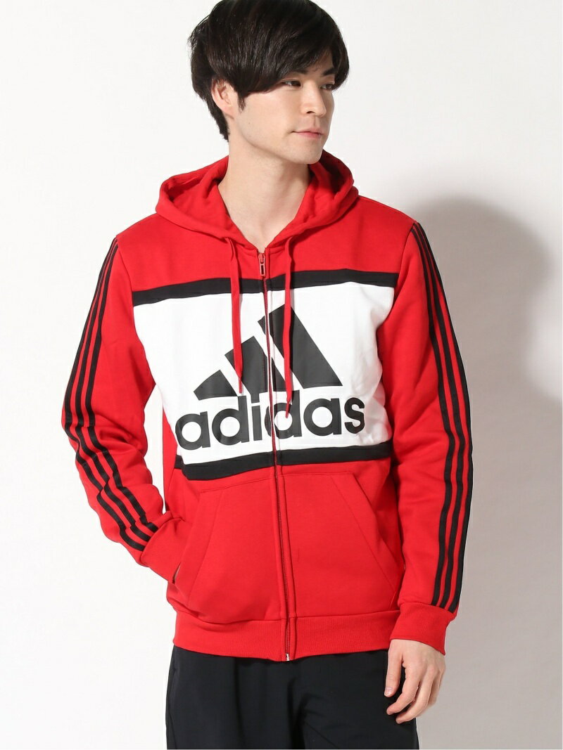 【SALE／60%OFF】adidas Sports Performance エッセンシャルズ カラーブロック ロゴ パーカー [Essentials Colorblock Logo Hoodie] アディダス アディダス カットソー パーカー ブラック ネイビー レッド