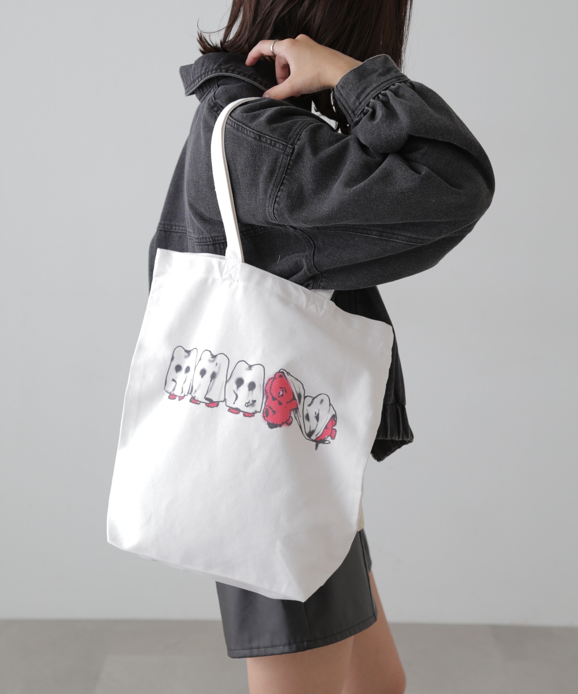 【SALE／40%OFF】FREE'S MART くまばけトートバッグ フリーズ マート ファッション雑貨 その他のファッション雑貨 ホワイト