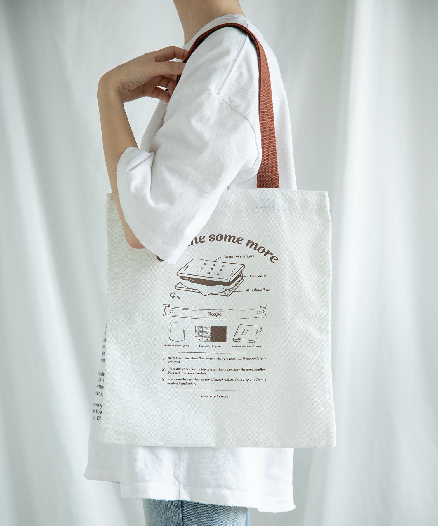 S'more S'more recipe tote アイモハ バッグ トートバッグ ブラウン